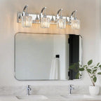 Modern Bathroom Vanity Light, 4-Light Chrome Wall Sconce - Image 6