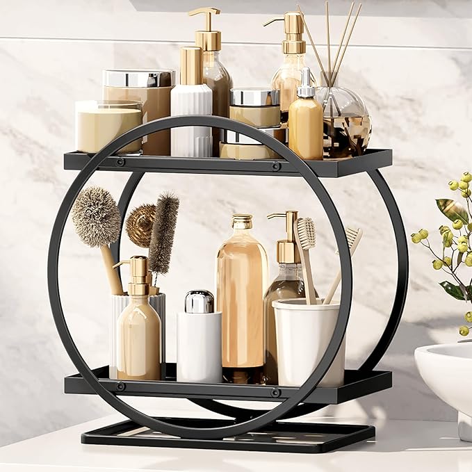 Bathroom Counter Organizer, 2 Tier Bathroom Organizer Countertop, Vanity Makeup by YIWANFW