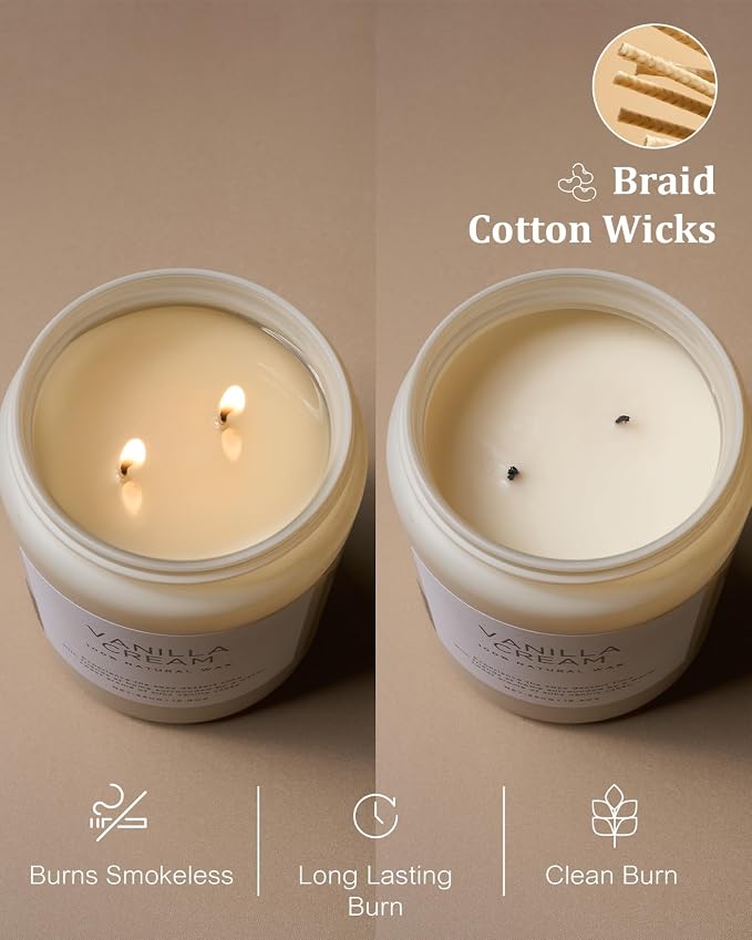 M&SENSE Large Vanilla Scented Candles - Image 5