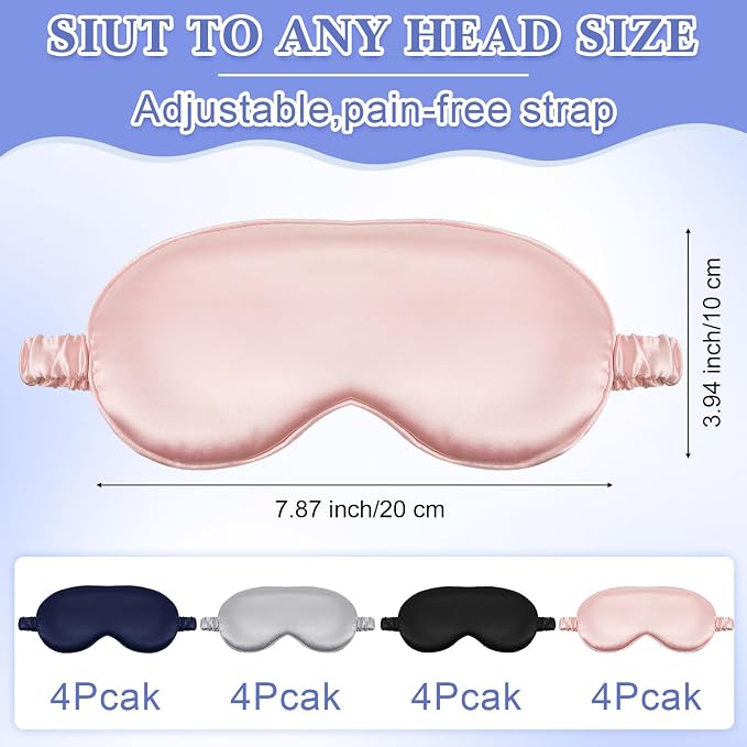 Cutecrop 12 Pcs Silk Sleep Masks Soft Satin Eye Masks - Image 2