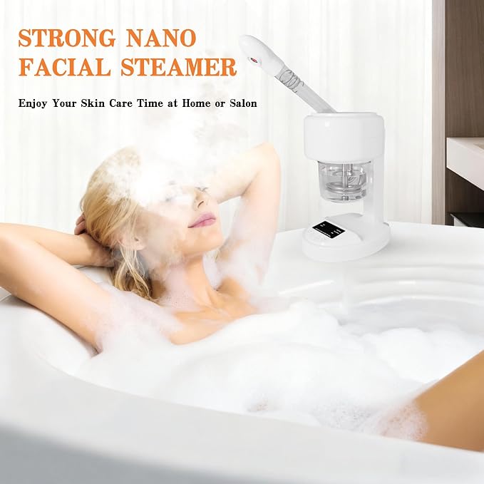 Nano Ionic Facial Steamer, 360° Rotatable Portable Mist Sprayer, Warm Mist Face - Image 3