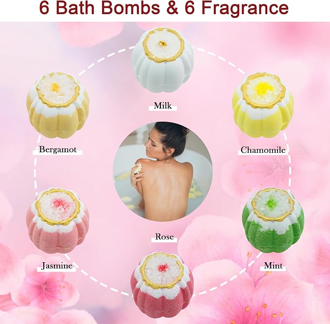 Bath Bombs Gift Set, Shea & Coco Butter Dry Skin Moisturize, Birthday Mothers - Image 3