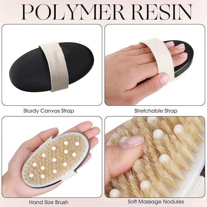 Gejoy 10 Pcs Dry Brushing Body Brush - Image 3