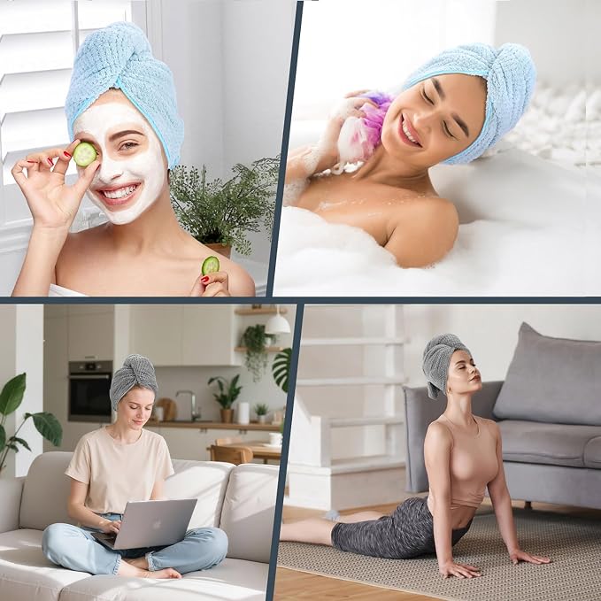 BEoffer 2 Pack Microfiber Hair Towel - Image 6