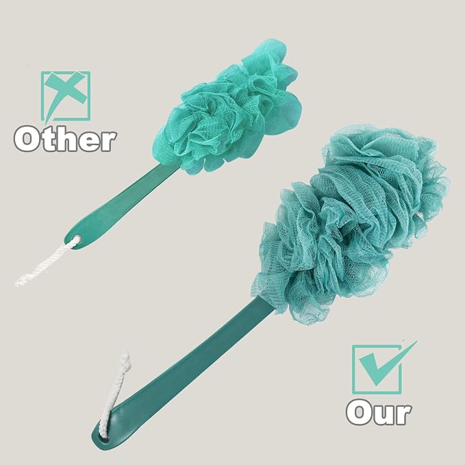 Back Scrubber for Shower, Qewro Loofah on a Stick as Shower Brush Exfoliating - Image 5