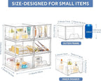 Plastic Drawers Storage, 6 Pack Clear Stackable Storage Drawers, Acrylic - Image 3