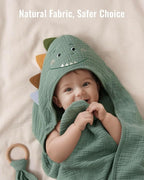 Blissful Diary Muslin Baby Hooded Towel, Soft and Absorbent Bath Towel - Image 4