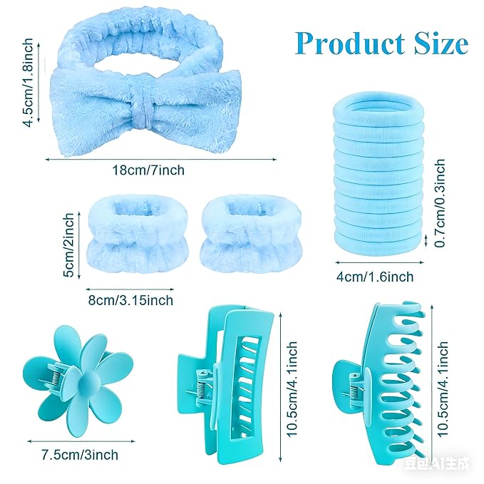 16pcs Skincare Headband Set, Headband Set - Image 6