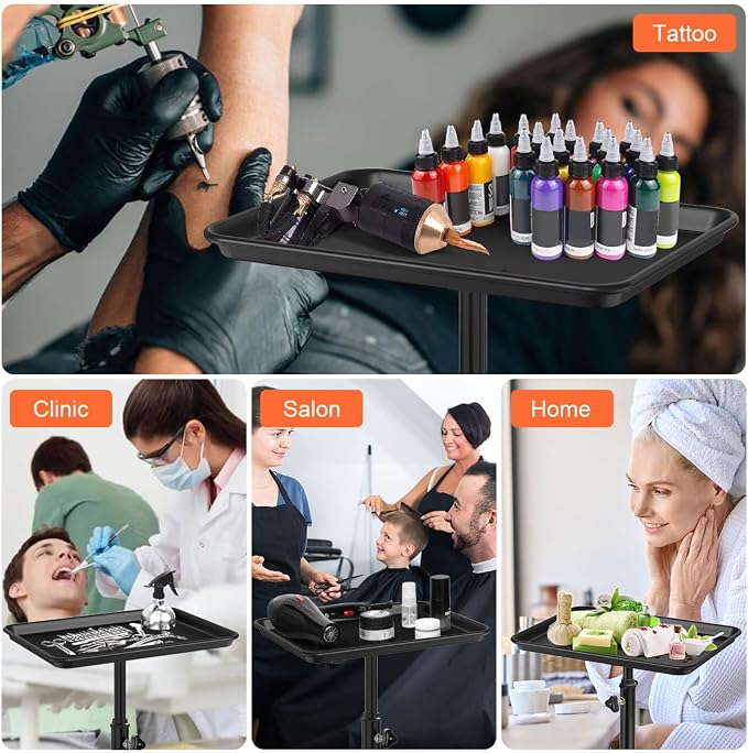 Salon Tray Cart Tattoo Tray Rolling Cart, Service Rolling Tray, Height - Image 4