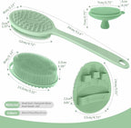 Silicone Back/Body/Face Scrubber & Soft Bath Glove Set 4PCS, Gentle Exfoliating - Image 2