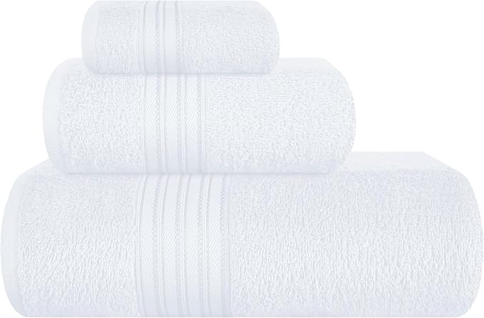 BOUTIQUO Ultra Soft 3 Pack Cotton Towel Set, Contains a Bath Towels 28x55 inch by BOUTIQUO