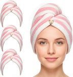 3 Pack Microfiber Hair Towel Wrap by YHPDYL