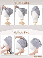 Hicober Microfiber Hair Towel, 3 Packs Hair Turbans - Image 7