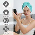 VOOVA & MOVAS Aqua & Blue Microfiber Hair Towel Wrap - Image 2