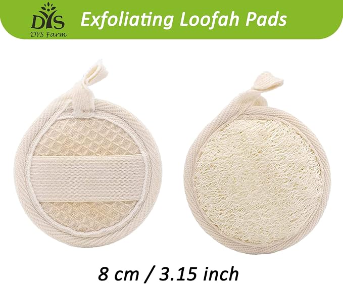Face Loofah Pads Exfoliating Scrubber, Natural Luffa Facial Cleanser Pad - Image 3