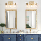 3 Light Bathroom Light Fixtures Brushed Brass Vanity Light Over Mirror Modern - Image 2