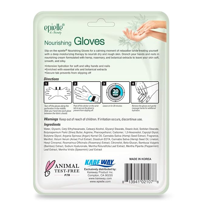 Epielle Nourishing Hand Mask 6 Pairs, Repair and Soften - Image 2