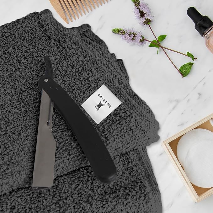 Reed&Pick 24 Pack Dark Grey Hand Towels 100% Cotton Spa Towels – 16x26 inches - Image 7