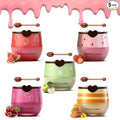 5PCS Bee Lip Balm Honey Pot，Honey&Strawberry&Watermelon&Cherry&Apple Lip Mask by Charm+Kiss