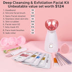 Colorfarm Facial Steamer Nano Ionic: Face Steamer Home Spa Kit Deep Cleaning - Image 2