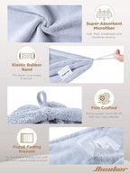 Hicober Microfiber Hair Towel, 3 Packs Hair Turbans - Image 3