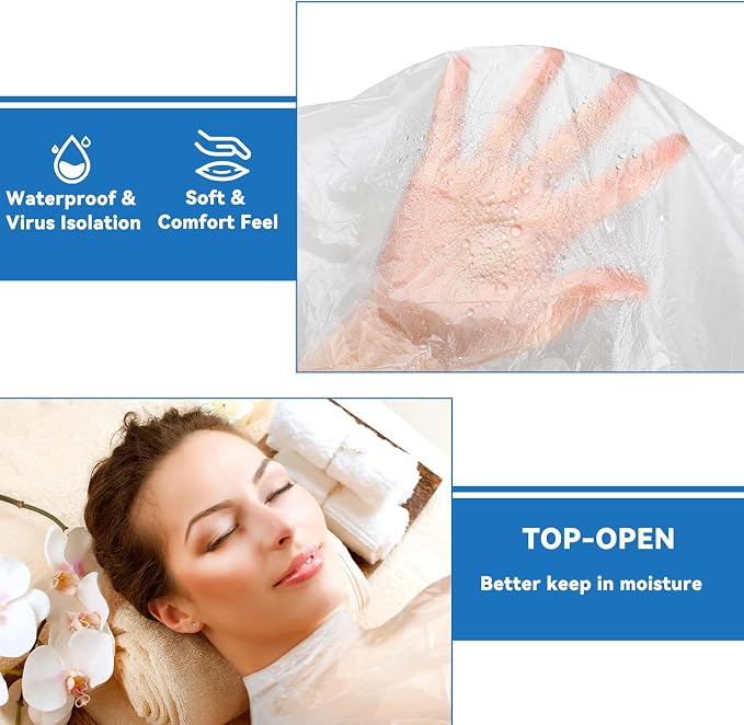 Teling 60 Pcs 60 Pcs Disposable Sauna Blanket Liners, 47x83 Inch Plastic Sheets - Image 6