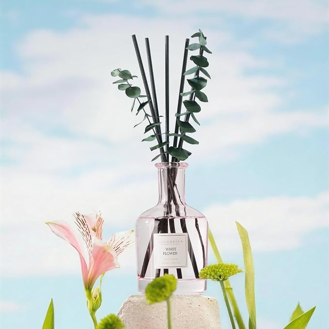 COCORRÍNA White Flower Reed Diffuser – 6.76 oz Essential Oil - Image 3