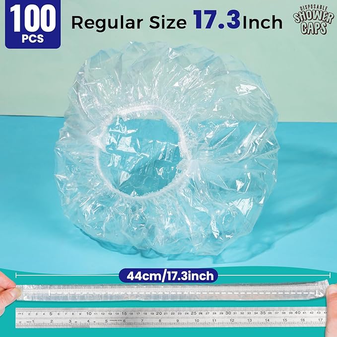 LEOBRO 100PCS Disposable Shower Caps, Shower Caps - Image 3