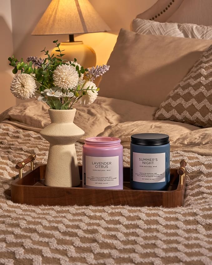 M&SENSE Lavender Citrus Candles, 19.4oz 110H Burn Time Large Natural Soy Candles - Image 7