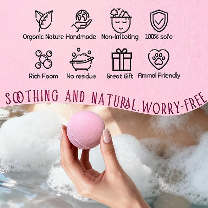 GETT Rose Bath Bombs 2 Pack, Individually Wrapped Bath Bomb Gift Set - Image 5