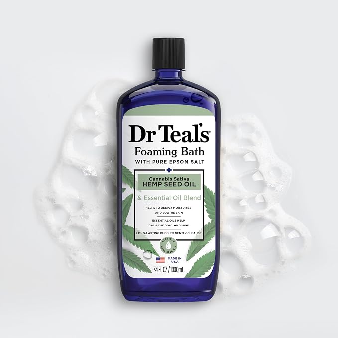 Dr Teal's Foaming Bath with Pure Epsom Salt, Cannabis Sativa Hemp Seed Oil - Image 5
