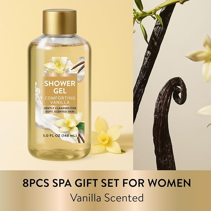 Spa Luxetique Gifts for Women 8pcs Vanilla Bath and Body Works Gift Set for - Image 5