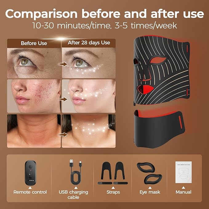ONLUKY Red Light Therapy for Face, LED Face Mask Light Therapy - Image 2