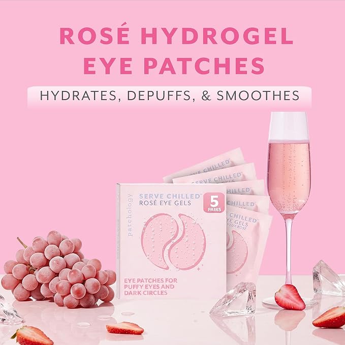 Patchology Serve Chilled Rosé Hydrating Under Eye Patches – Hyaluronic Acid & - Image 2