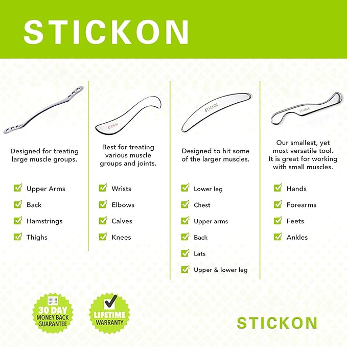 STICKON Stainless Steel Gua Sha Scraping Massage Tool Set IASTM Tools Great - Image 2