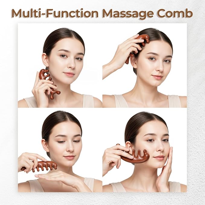 Wooden Scalp Massager & Hair Scrubber, Head Massager Brush - Image 4