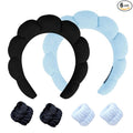 Spa Headband and Wristband Set for Women, Terry Cloth Sponge Headband for by HKOVNE