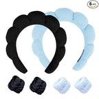 Spa Headband and Wristband Set for Women, Terry Cloth Sponge Headband for by HKOVNE