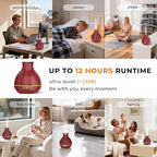 BZseed Aromatherapy Essential Oil Diffuser 550ml 12 Hours Wood Grain Aroma - Image 3