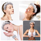 Zkptops Spa Headband for Washing Face Wristband Set Sponge Makeup Skincare - Image 4