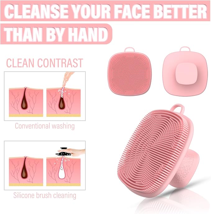 3 Pack Face Scrubber, Silicone Facial Cleansing Brush - Image 6