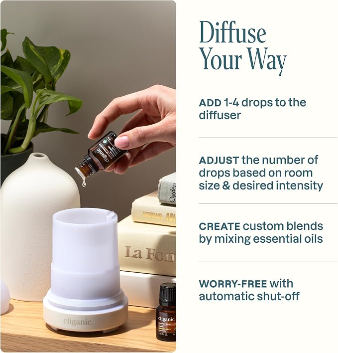 Cliganic Serenity Essential Oils Diffuser Set – Aromatherapy Humidifier - Image 8