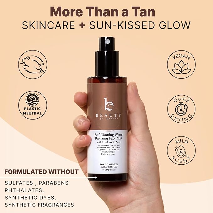 Bronzing Face Tanner Spray Mist, Sunless Face Tanning Water, USA Made - Image 4