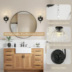 1 Piece Black Wall Sconce, 1-Light Black Farmhouse Wall Sconce - Image 4
