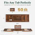 Bamboo Bathtub Tray, Bath Caddy - Image 4