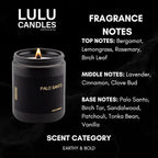 Lulu Candles | Palo Santo | Wood Wick | Luxury Scented Soy Jar Candle | Hand - Image 2