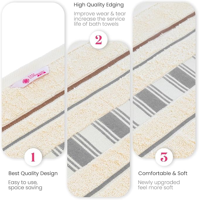 CASA COPENHAGEN X Line 2Pcs 100% Egyptian Cotton Large Designer Bathsheet - Image 4