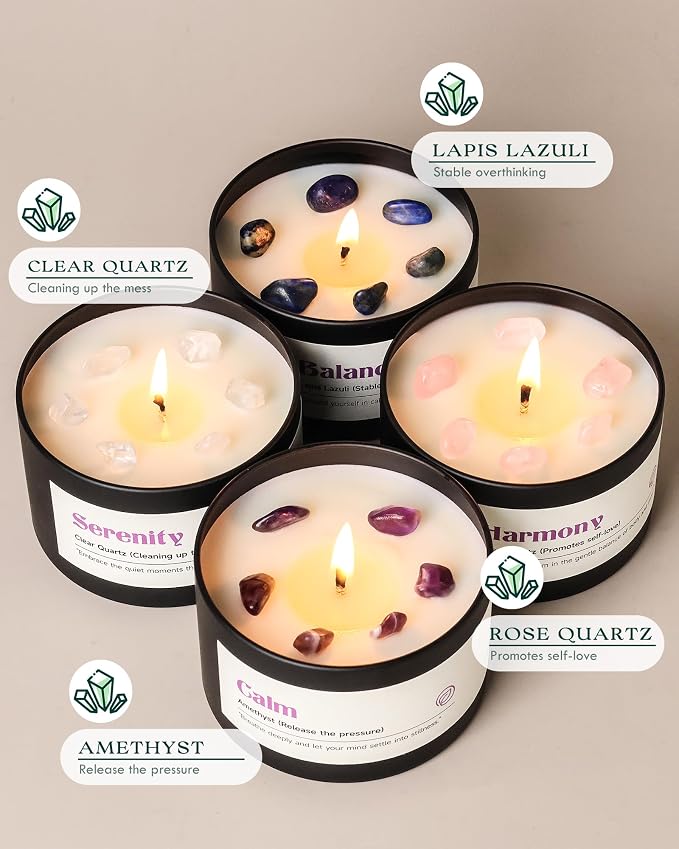 AOOVOO Crystal Soothing Candles Set - Image 2