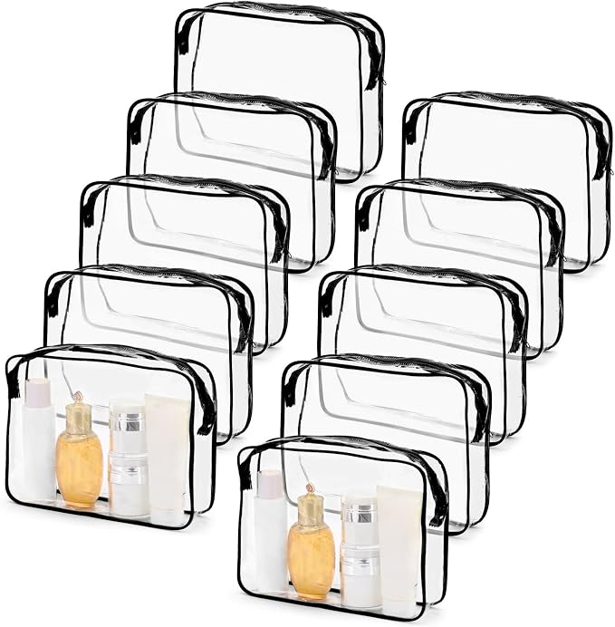 Tbestmax 10 Pack Clear Cosmetic Bags Makeup Bags Portable Waterproof TSA by Tbestmax