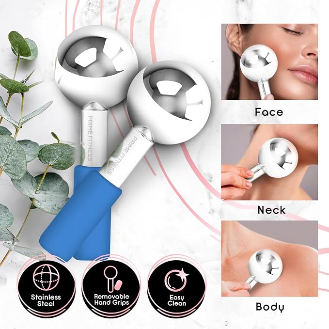 Ice Globes for Facials | Unbreakable Steel Cooling Roller | Cryo Sticks for - Image 2